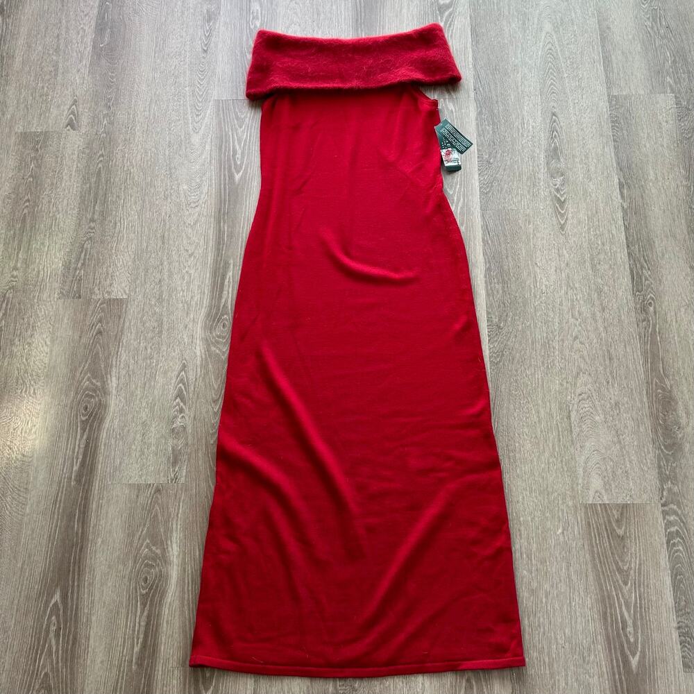 Vintage Lauren Ralph Lauren Angora Wool Off Shoulder Knit Gown Deadstock NWT - Picture 10 of 16